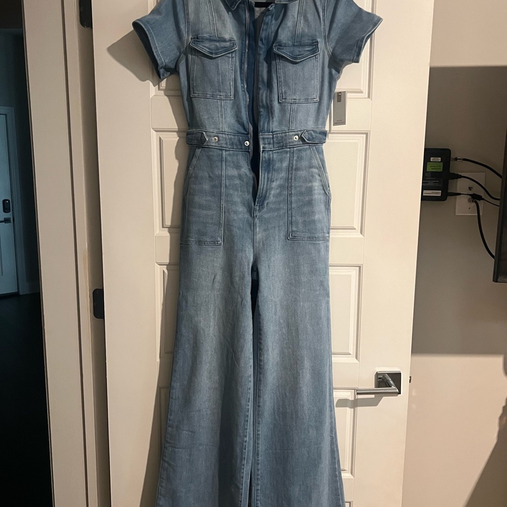 Good American Light Blue Jean jumpsuit